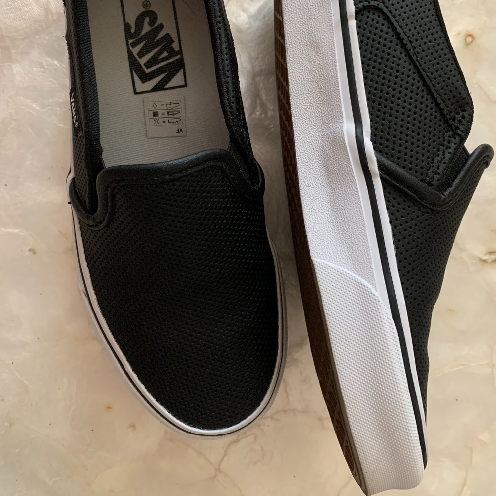 Vans Women's Black Perforated Slip-On Sneakers